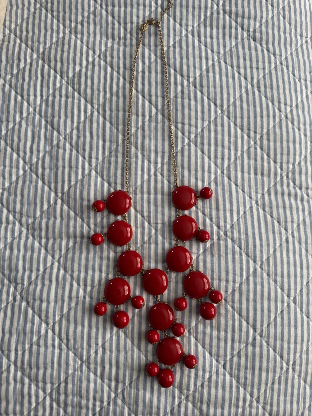 J. Crew Red Bubble Statement Necklace